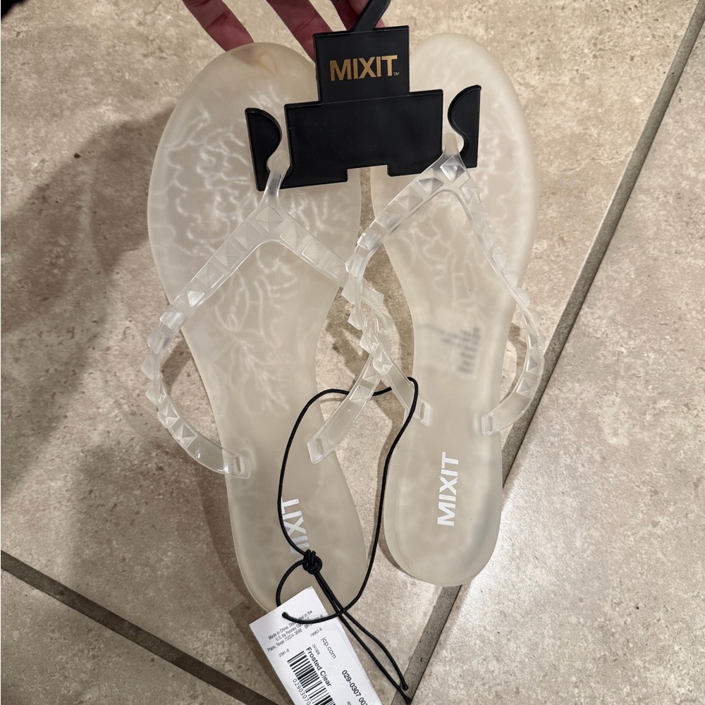 “New”Mixit Women's Transparent Sandals size7